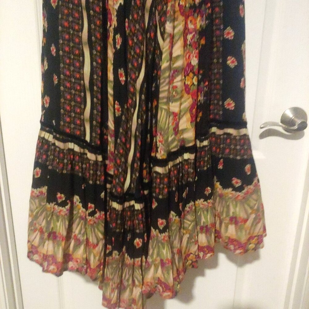 Karen Alexander Vintage L-Sleeve Drop Waist Cottage Core Floral Maxi Dress 14 - Picture 6 of 9